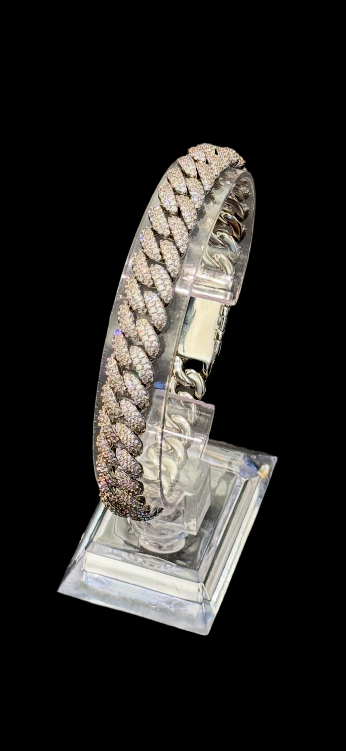 SILVER PLATED BRACELET CUBAN 8’’